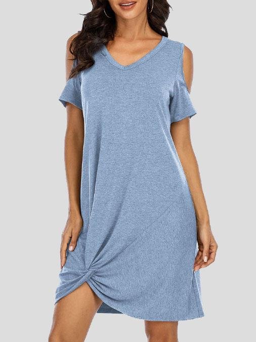 Solid Short-sleeved Strapless Knotted Dress - Mini Dresses - INS | Online Fashion Free Shipping Clothing, Dresses, Tops, Shoes - 20-30 - 24/06/2021 - color-black