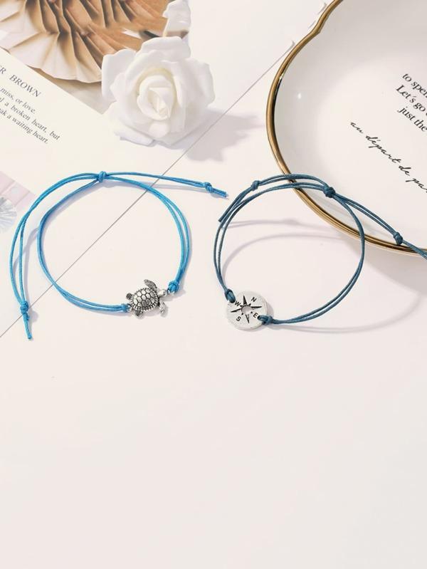 Tortoise & Compass Decor Bracelet - INS | Online Fashion Free Shipping Clothing, Dresses, Tops, Shoes