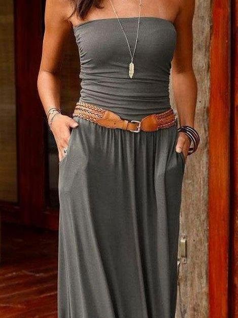 Tube Top Sleeveless Off-the-shoulder Dress - Maxi Dresses - INS | Online Fashion Free Shipping Clothing, Dresses, Tops, Shoes - 20-30 - 28/06/2021 - color-black