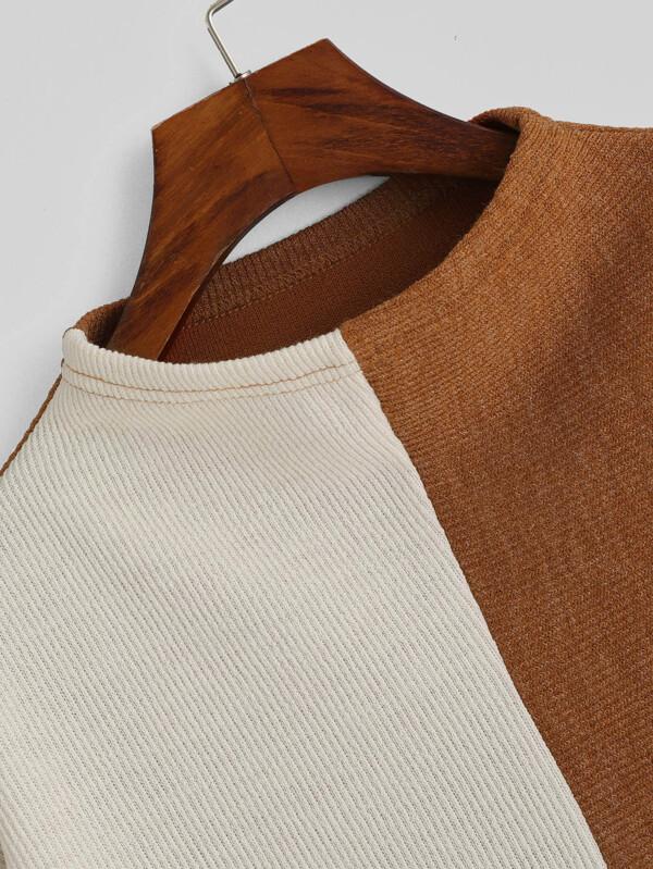 Two-Tone Mixed Knit Sweater - INS | Online Fashion Free Shipping Clothing, Dresses, Tops, Shoes