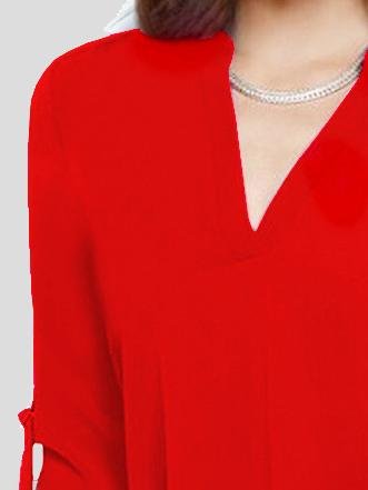 V-neck Long-sleeved Chiffon Blouse - Blouses - INS | Online Fashion Free Shipping Clothing, Dresses, Tops, Shoes - 03/07/2021 - 10-20 - BLO2107031159