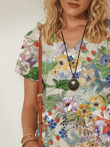 V-neck Pullover Short Sleeve Loose Dress - Mini Dresses - INS | Online Fashion Free Shipping Clothing, Dresses, Tops, Shoes - 20-30 - 23/06/2021 - color-black