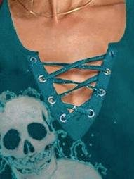 V-neck Sleeveless Skull Print Tank Tops - Tank Tops - INS | Online Fashion Free Shipping Clothing, Dresses, Tops, Shoes - 07/06/2021 - Color_Black - Color_Blue