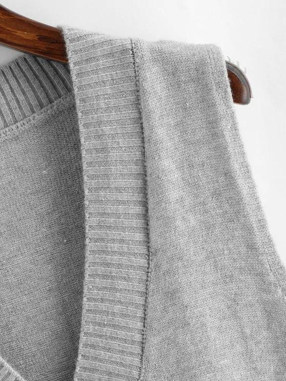 V Neck Slit High Low Sweater Vest - INS | Online Fashion Free Shipping Clothing, Dresses, Tops, Shoes