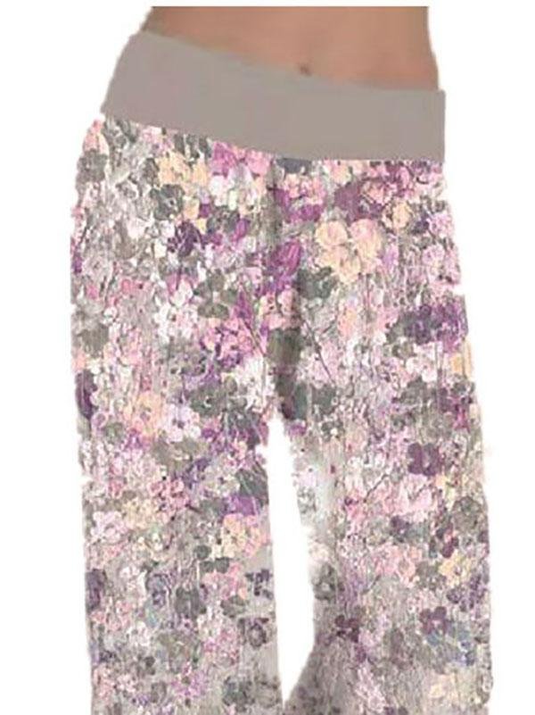 Women Loose Flroal Printed Yoga Loose Sport Pants - Pants - INS | Online Fashion Free Shipping Clothing, Dresses, Tops, Shoes - 12/05/2021 - 120521 - Color_Blue