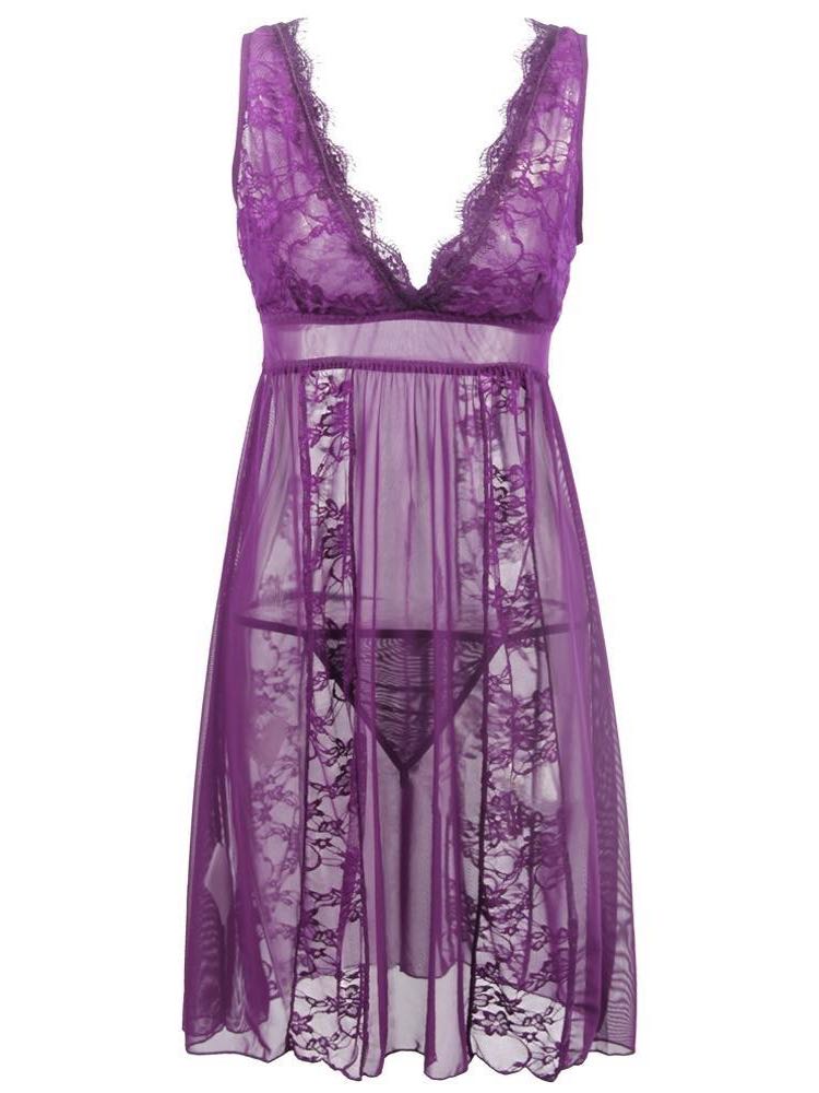 Women Transparent Lace Sling Nightdress - INS | Online Fashion Free Shipping Clothing, Dresses, Tops, Shoes