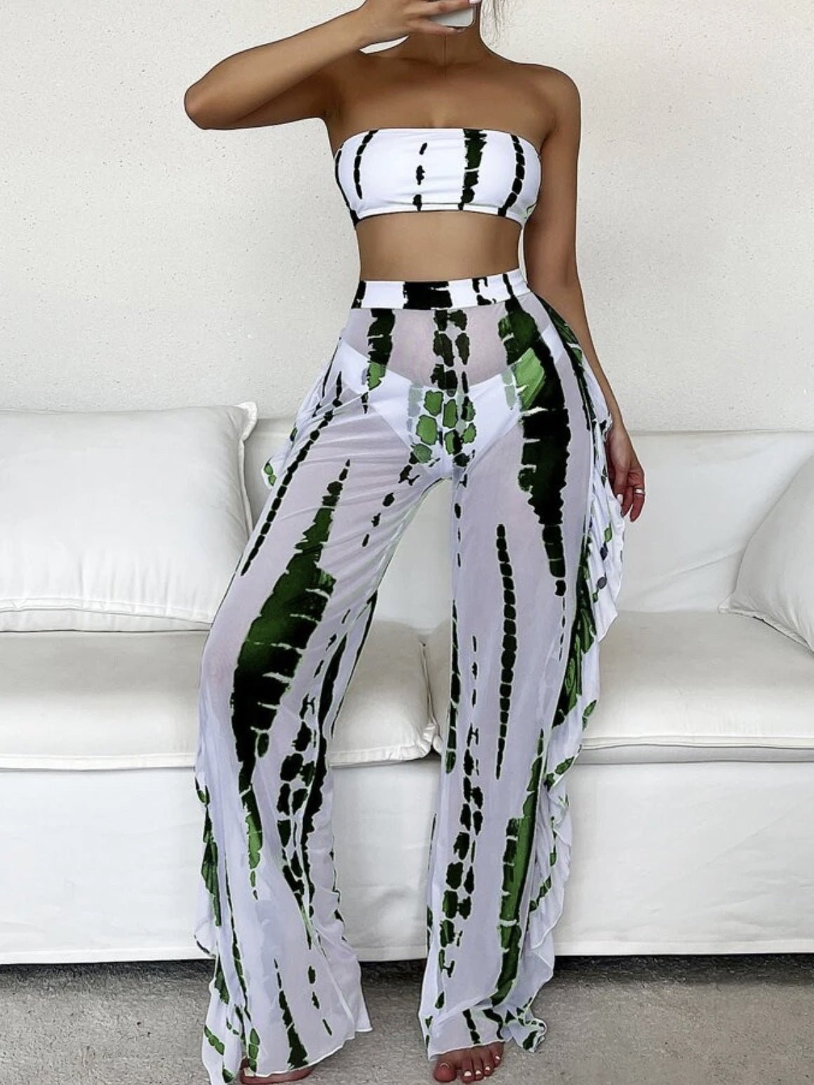 Women's Bikinis Striped Three-Piece Mesh Trousers Swimsuit Bikini - Bikinis - Instastyled | Online Fashion Free Shipping Clothing, Dresses, Tops, Shoes - 11/02/2022 - 30-40 - BIK2202111117