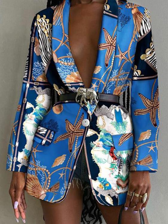 Women's Blazers Fashion Long Sleeve Lapel Printed Blazer - Blazers - INS | Online Fashion Free Shipping Clothing, Dresses, Tops, Shoes - 30/09/2021 - BLA2109301145 - Blazers