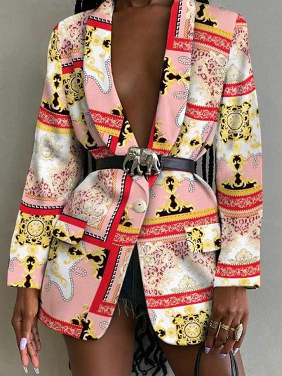 Women's Blazers Fashion Long Sleeve Lapel Printed Blazer - Blazers - INS | Online Fashion Free Shipping Clothing, Dresses, Tops, Shoes - 30/09/2021 - BLA2109301145 - Blazers