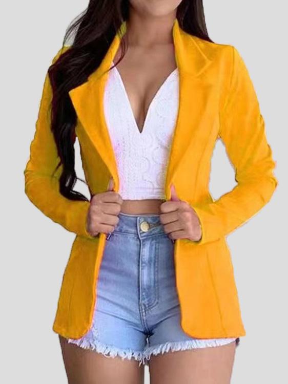 Women's Blazers Long Sleeve Solid Slim Blazers - Blazers - INS | Online Fashion Free Shipping Clothing, Dresses, Tops, Shoes - 11/08/2021 - 20-30 - BLA2108121116