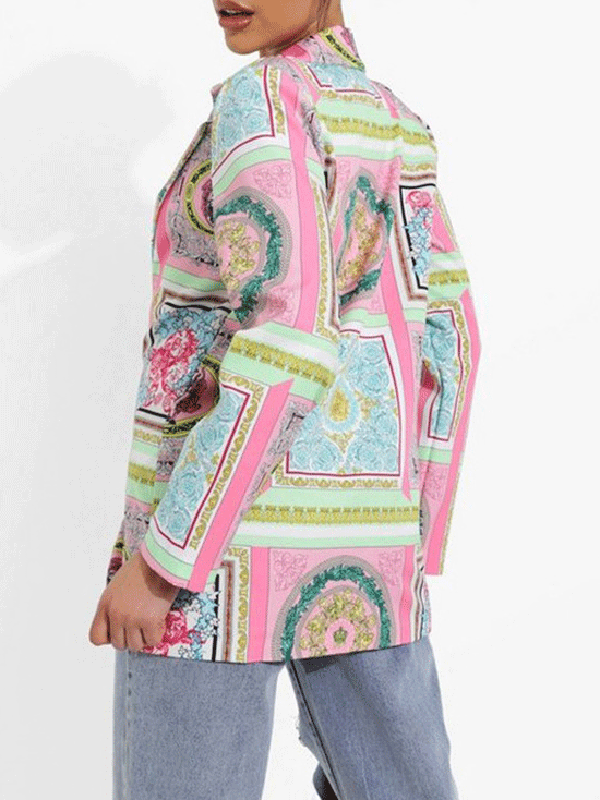 Women's Blazers Printed Lapel Long Sleeve Blazer - Blazers - INS | Online Fashion Free Shipping Clothing, Dresses, Tops, Shoes - 29/09/2021 - 30-40 - BLA2109291142