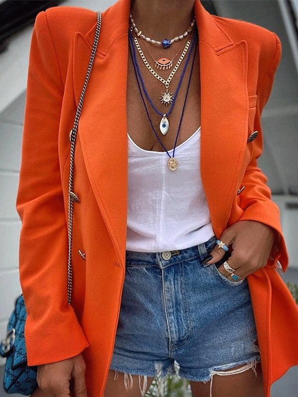 Women's Blazers Temperament Lapel Solid Long Sleeve Blazer - Blazers - INS | Online Fashion Free Shipping Clothing, Dresses, Tops, Shoes - 09/10/2021 - BLA2110091147 - Blazers