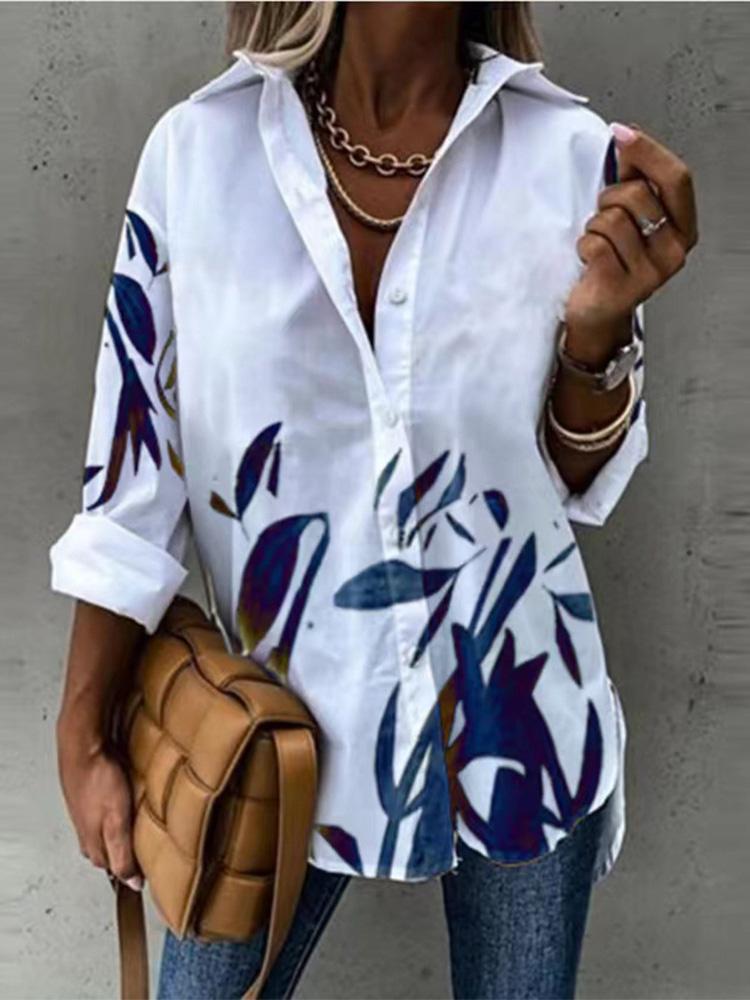 Women's Blouses Fashion Print Button Long Sleeve Blouse - Blouses - INS | Online Fashion Free Shipping Clothing, Dresses, Tops, Shoes - 27/09/2021 - BLO2109271356 - Blouses
