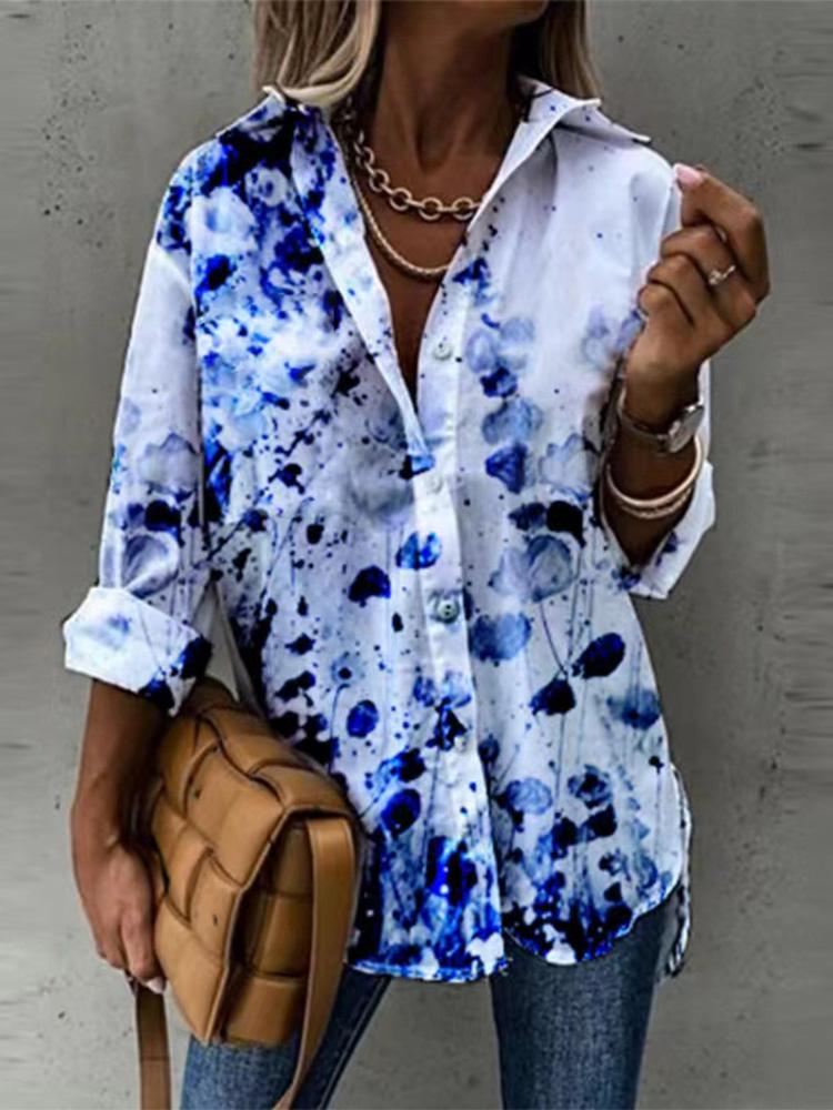 Women's Blouses Fashion Print Button Long Sleeve Blouse - Blouses - INS | Online Fashion Free Shipping Clothing, Dresses, Tops, Shoes - 27/09/2021 - BLO2109271356 - Blouses