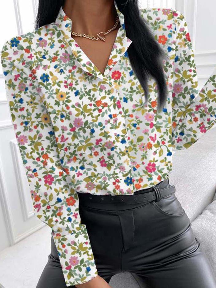 Women's Blouses Fashion Print Stand Collar Long Sleeve Blouse - Blouses - Instastyled | Online Fashion Free Shipping Clothing, Dresses, Tops, Shoes - 13/12/2021 - 20-30 - BLO2112131482