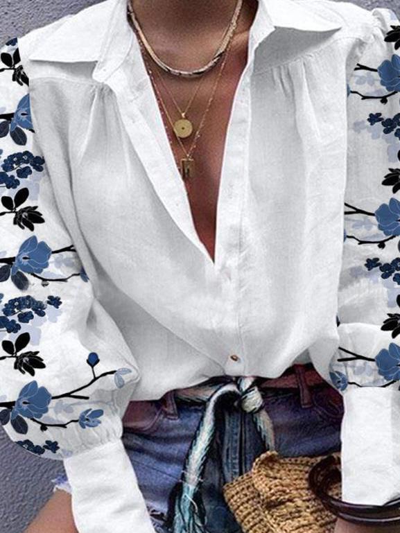 Women's Blouses Floral Long Sleeve Button Casual Blouses - Blouses - INS | Online Fashion Free Shipping Clothing, Dresses, Tops, Shoes - 27/09/2021 - BLO2109271355 - Blouses