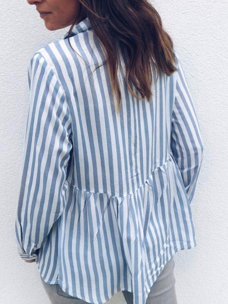 Women's Blouses Striped Button Pocket Long Sleeve Blouse - Blouses - INS | Online Fashion Free Shipping Clothing, Dresses, Tops, Shoes - 10-20 - 19/11/2021 - BLO2111191444