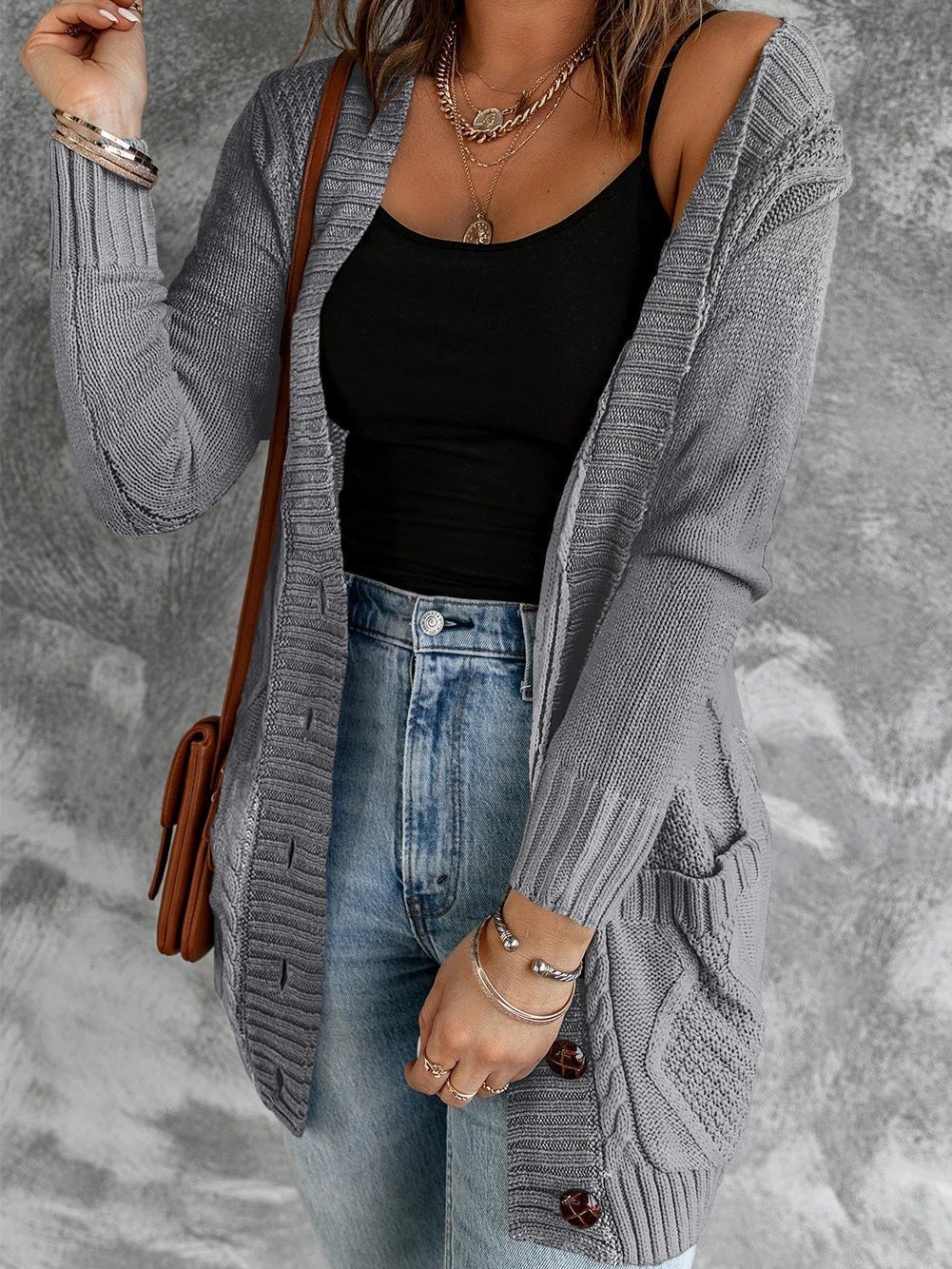Women's Cardigans Button Pocket Long Sleeve Sweater Cardigan - Cardigans & Sweaters - Instastyled | Online Fashion Free Shipping Clothing, Dresses, Tops, Shoes - 23/12/2021 - 40-50 - CAR2112231206