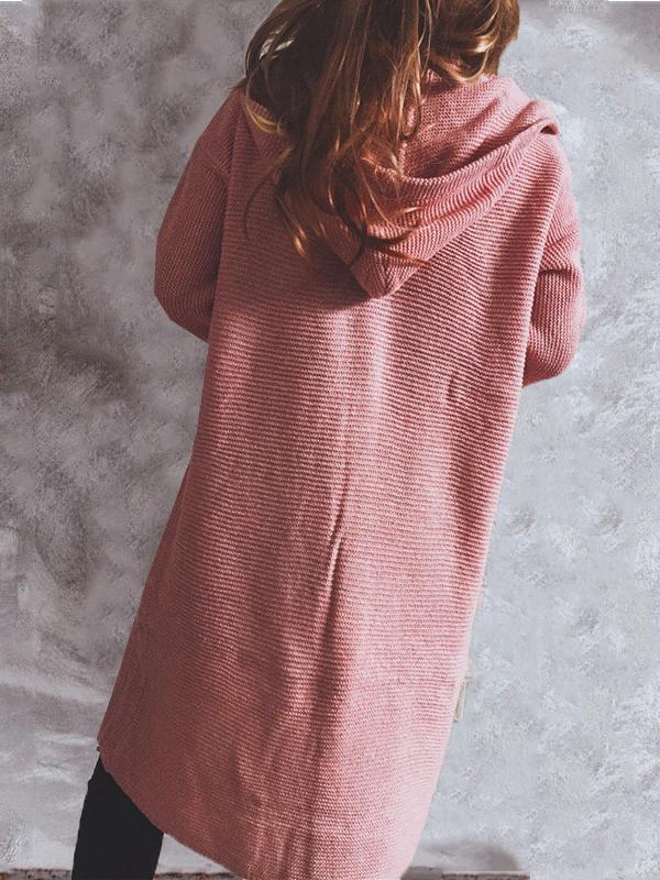 Women's Cardigans Solid Button Long Sleeve Hooded Knitted Cardigan - Cardigans & Sweaters - INS | Online Fashion Free Shipping Clothing, Dresses, Tops, Shoes - 24/11/2021 - CAR2111241193 - Cardigans & Sweaters