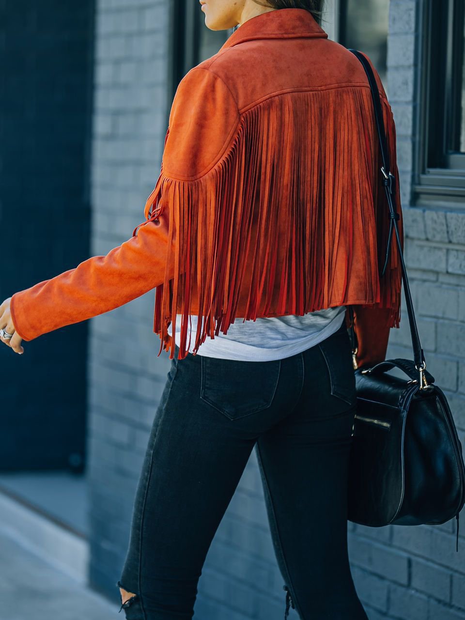 Women's Coats Lapel Fringe Long Sleeve Coat - Coats & Jackets - INS | Online Fashion Free Shipping Clothing, Dresses, Tops, Shoes - 10/11/2021 - 40-50 - COA2111111294