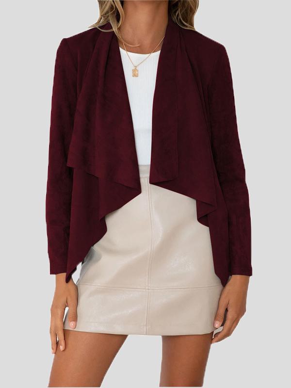 Women's Coats Lapel Solid Velvet Long Sleeve Casual Coats - Coats & Jackets - INS | Online Fashion Free Shipping Clothing, Dresses, Tops, Shoes - 20-30 - 20/11/2021 - COA2111201321