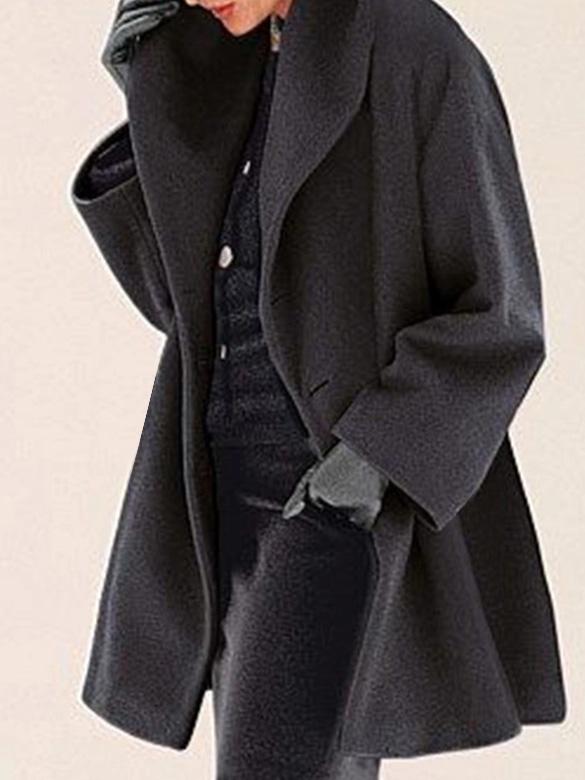 Women's Coats Loose Solid Button Hooded Woolen Coat - Coats & Jackets - INS | Online Fashion Free Shipping Clothing, Dresses, Tops, Shoes - 16/09/2021 - 20-30 - COA2109161155