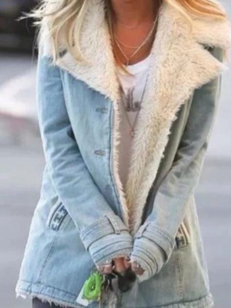 Women's Coats Plush Long Sleeve Lapel Warm Cotton Coat - Coats & Jackets - INS | Online Fashion Free Shipping Clothing, Dresses, Tops, Shoes - 20/10/2021 - 30-40 - COA2110201235