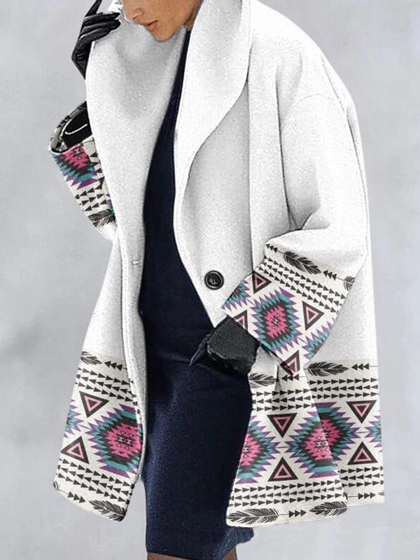 Women's Coats Printed Lapel Long Sleeve Hooded Coat - Coats & Jackets - Instastyled | Online Fashion Free Shipping Clothing, Dresses, Tops, Shoes - 08/12/2021 - 30-40 - COA2112091348