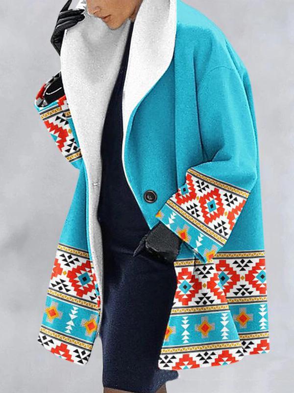 Women's Coats Printed Lapel Long Sleeve Hooded Coat - Coats & Jackets - Instastyled | Online Fashion Free Shipping Clothing, Dresses, Tops, Shoes - 08/12/2021 - 30-40 - COA2112091348