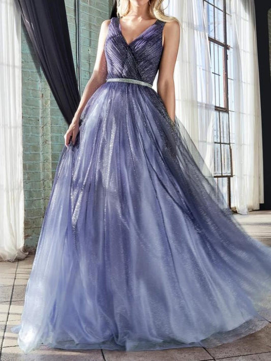 Women's Dresses Deep V Neck Vintage Gradient Evening Dress - Maxi Dresses - Instastyled | Online Fashion Free Shipping Clothing, Dresses, Tops, Shoes - 11/01/2022 - color-blue - color-light-white