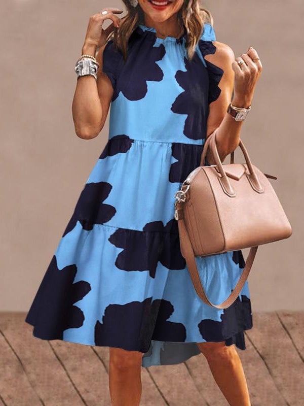 Women's Dresses Floral Print Ruffled Sleeveless Midi Dress - Midi Dresses - Instastyled | Online Fashion Free Shipping Clothing, Dresses, Tops, Shoes - 05/01/2022 - 20-30 - color-green