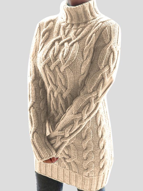 Women's Dresses High Collar Retro Thick Line Twist Sweater Dress - Mini Dresses - INS | Online Fashion Free Shipping Clothing, Dresses, Tops, Shoes - 11/11/2021 - 30-40 - color-black