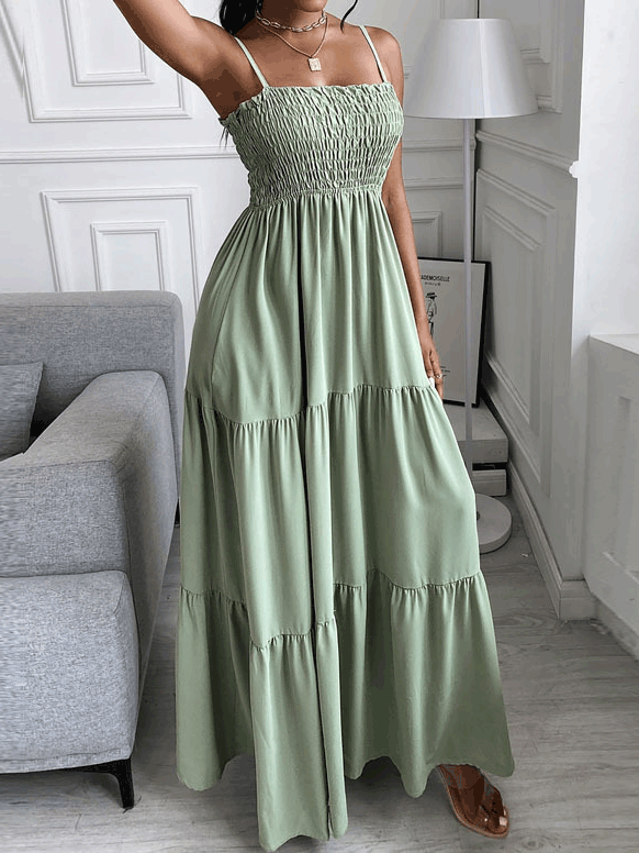 Women's Dresses Leaf Print High Waist Slip Dress - Maxi Dresses - Instastyled | Online Fashion Free Shipping Clothing, Dresses, Tops, Shoes - 10/01/2022 - 40-50 - color-black