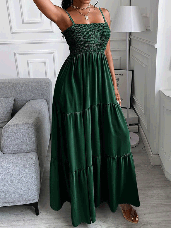 Women's Dresses Leaf Print High Waist Slip Dress - Maxi Dresses - Instastyled | Online Fashion Free Shipping Clothing, Dresses, Tops, Shoes - 10/01/2022 - 40-50 - color-black