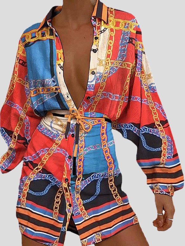 Women's Dresses Long Sleeve Cardigan Single-Breasted Lace-Up Dress - Mini Dresses - INS | Online Fashion Free Shipping Clothing, Dresses, Tops, Shoes - 03/09/2021 - 30-40 - Category_Mini Dresses