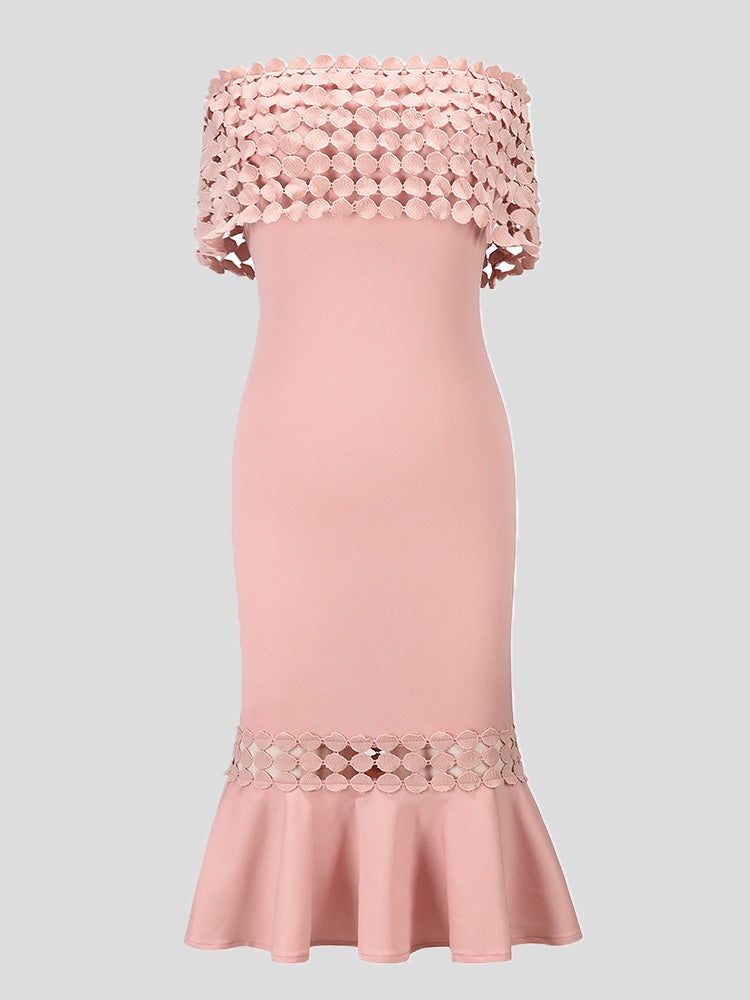 Women's Dresses One-Shoulder Hollow Fishtail Dress - Midi Dresses - Instastyled | Online Fashion Free Shipping Clothing, Dresses, Tops, Shoes - 17/01/2022 - 40-50 - Bodycon Dresses