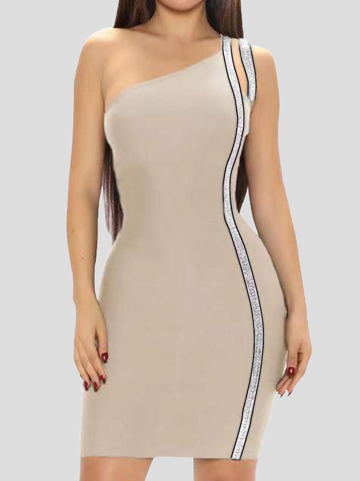 Women's Dresses One Shoulder Strap Hollow Bodycon Dresses - Mini Dresses - Instastyled | Online Fashion Free Shipping Clothing, Dresses, Tops, Shoes - 17/01/2022 - 20-30 - Bodycon Dresses