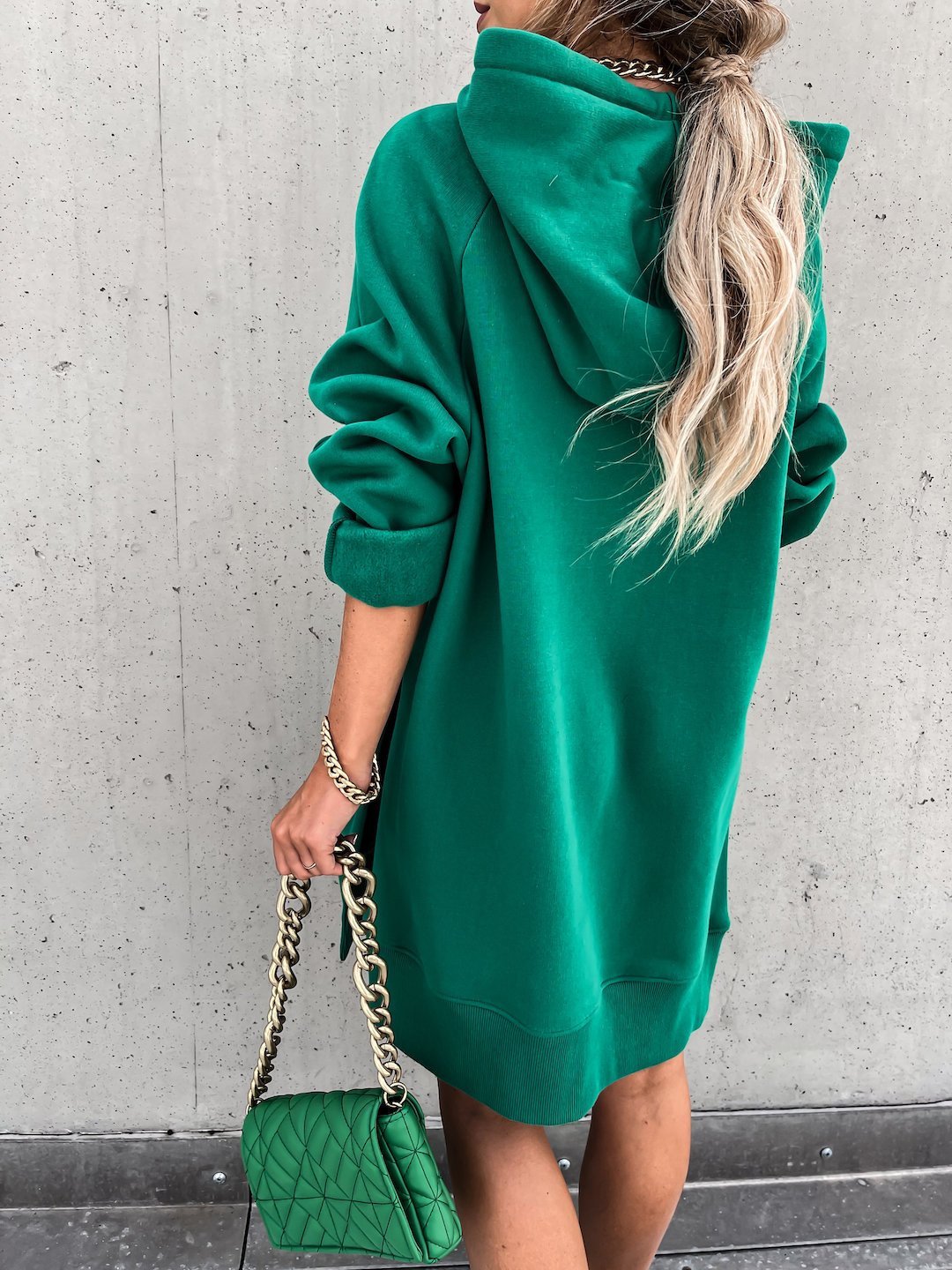Women's Dresses Pocket Long Sleeve Drawstring Hooded Slit Dress - Mini Dresses - INS | Online Fashion Free Shipping Clothing, Dresses, Tops, Shoes - 20/10/2021 - 30-40 - Casual Dresses