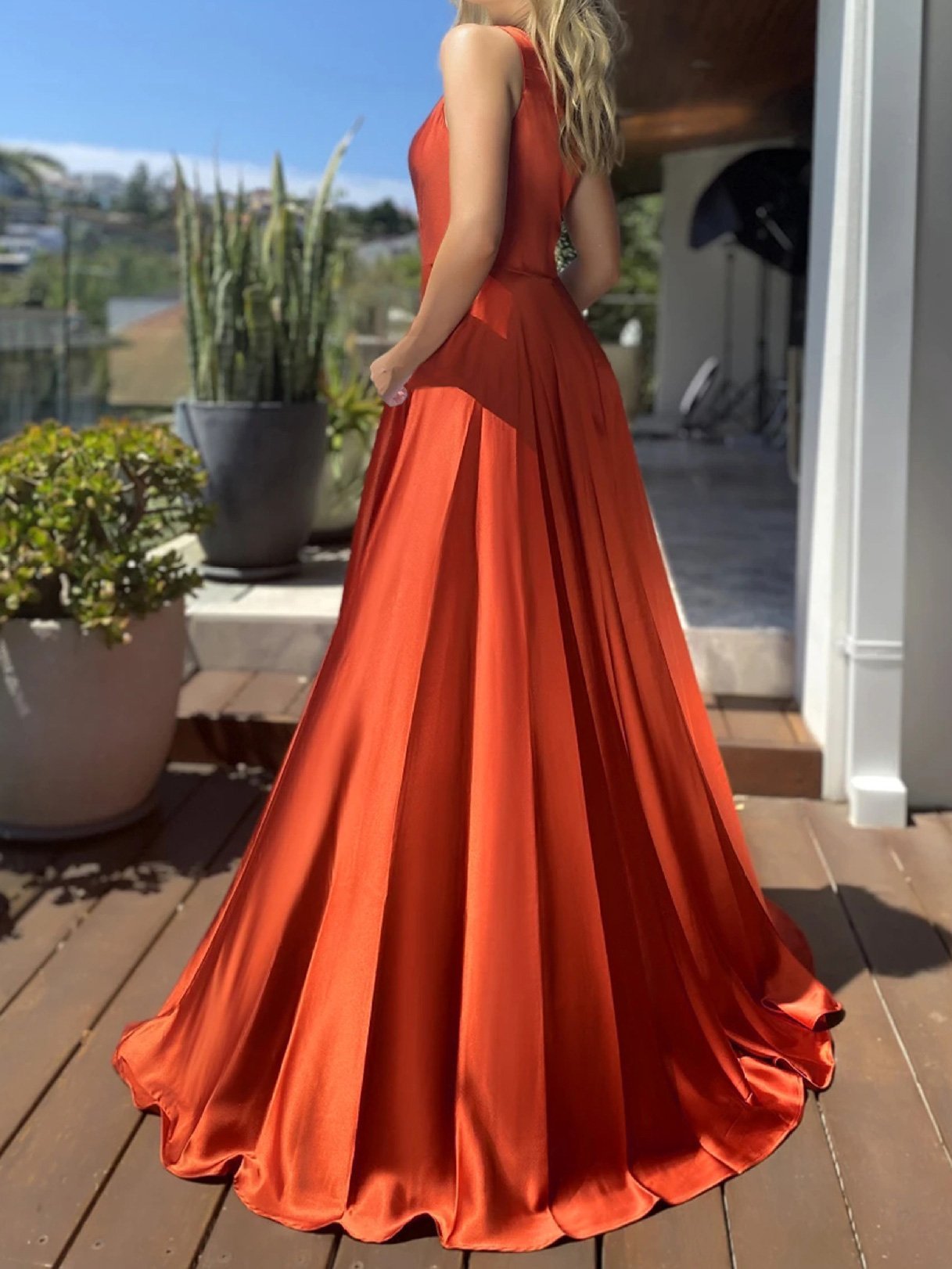 Women's Dresses Slanted Shoulder Slim Fit Split Maxi Dress - Maxi Dresses - INS | Online Fashion Free Shipping Clothing, Dresses, Tops, Shoes - 26/08/2021 - 30-40 - Category_Maxi Dresses