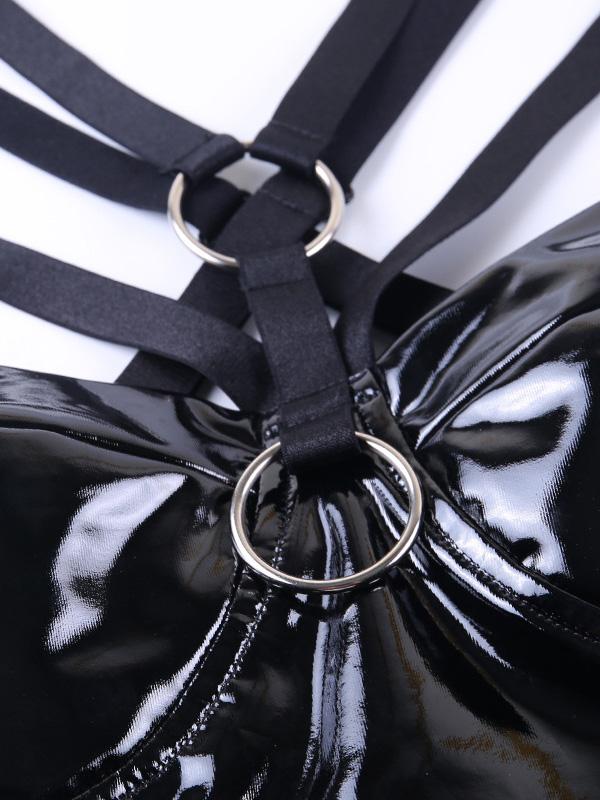 Women's Dresses Slim-Fit Suspender Skinny PU Leather Dress - Mini Dresses - INS | Online Fashion Free Shipping Clothing, Dresses, Tops, Shoes - 30/11/2021 - 40-50 - Bodycon Dresses