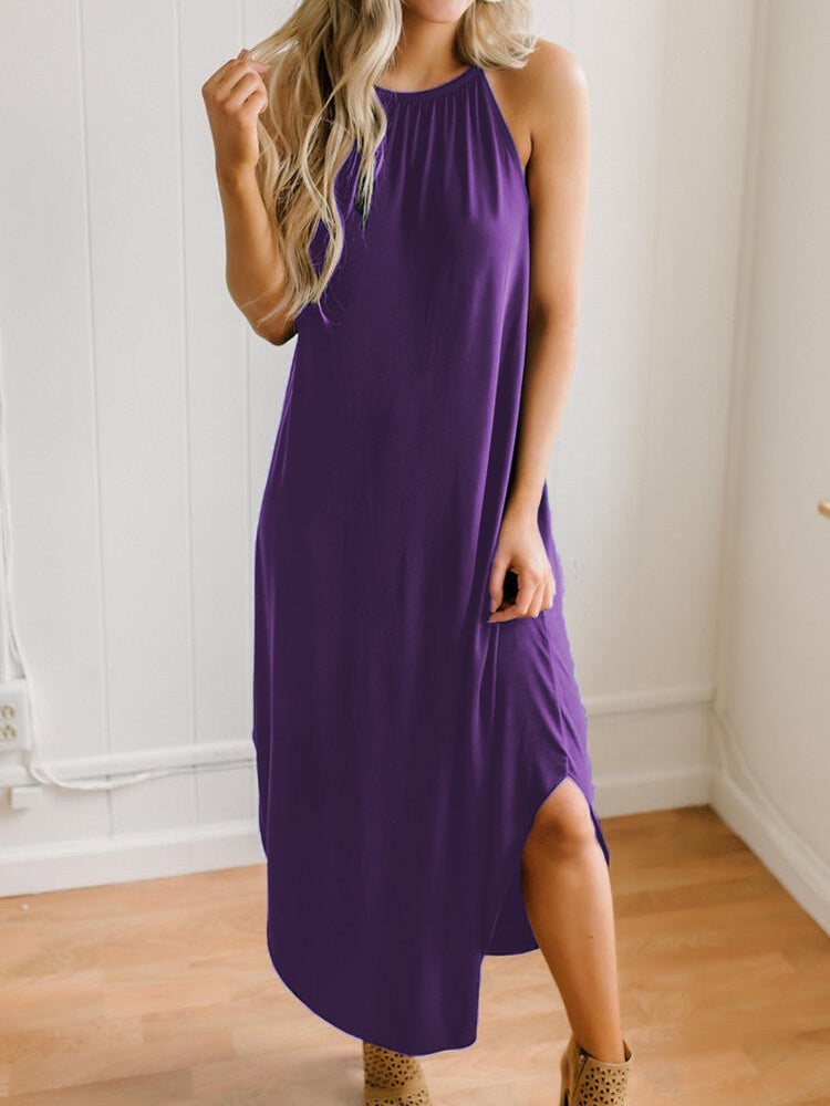 Women's Dresses Solid Color Sling Slit Casual Dress - Maxi Dresses - Instastyled | Online Fashion Free Shipping Clothing, Dresses, Tops, Shoes - 13/01/2022 - 20-30 - Casual Dresses