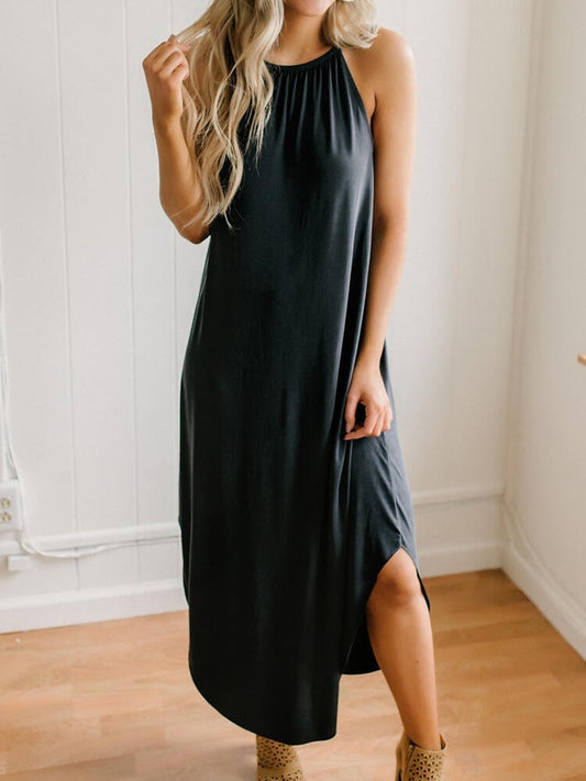 Women's Dresses Solid Color Sling Slit Casual Dress - Maxi Dresses - Instastyled | Online Fashion Free Shipping Clothing, Dresses, Tops, Shoes - 13/01/2022 - 20-30 - Casual Dresses