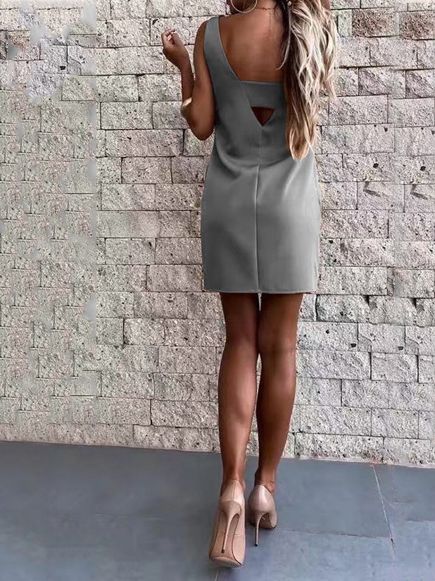 Women's Dresses Solid Crew Neck Bare Back Sleeveless Dress - Mini Dresses - Instastyled | Online Fashion Free Shipping Clothing, Dresses, Tops, Shoes - 17/01/2022 - 20-30 - Casual Dresses