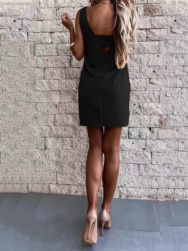 Women's Dresses Solid Crew Neck Bare Back Sleeveless Dress - Mini Dresses - Instastyled | Online Fashion Free Shipping Clothing, Dresses, Tops, Shoes - 17/01/2022 - 20-30 - Casual Dresses