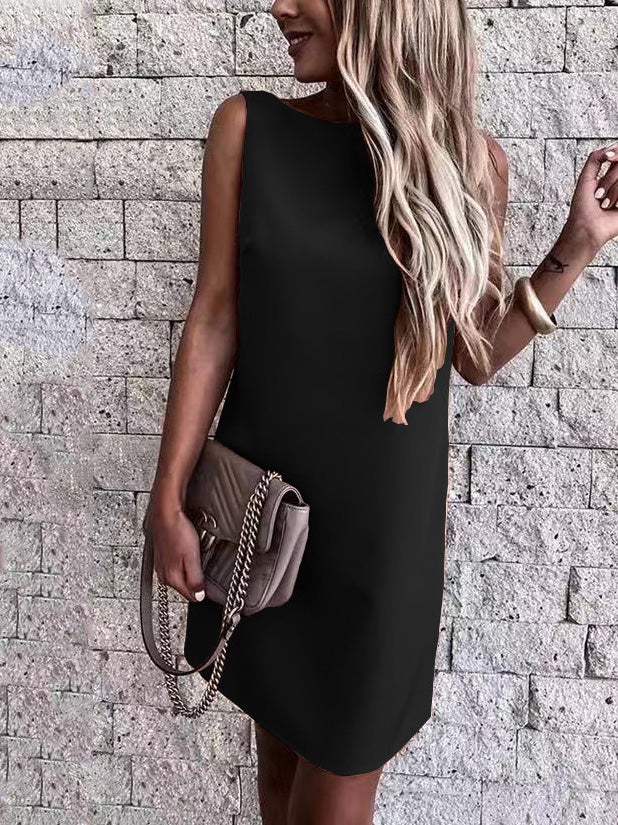 Women's Dresses Solid Crew Neck Bare Back Sleeveless Dress - Mini Dresses - Instastyled | Online Fashion Free Shipping Clothing, Dresses, Tops, Shoes - 17/01/2022 - 20-30 - Casual Dresses