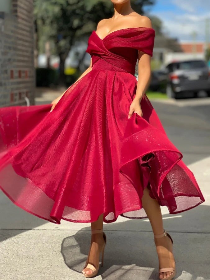 Women's Dresses Solid One Word Collar Slim Fit Dress - Maxi Dresses - Instastyled | Online Fashion Free Shipping Clothing, Dresses, Tops, Shoes - 22/01/2022 - color-blue - color-light-white