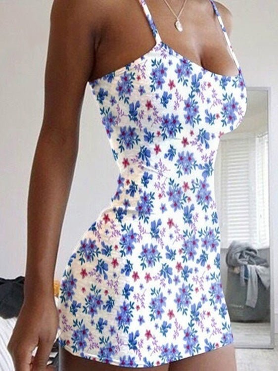 Women's Dresses Suspender Floral Print Skinny Mini Dress - Mini Dresses - Instastyled | Online Fashion Free Shipping Clothing, Dresses, Tops, Shoes - 10-20 - 12/01/2022 - color-black