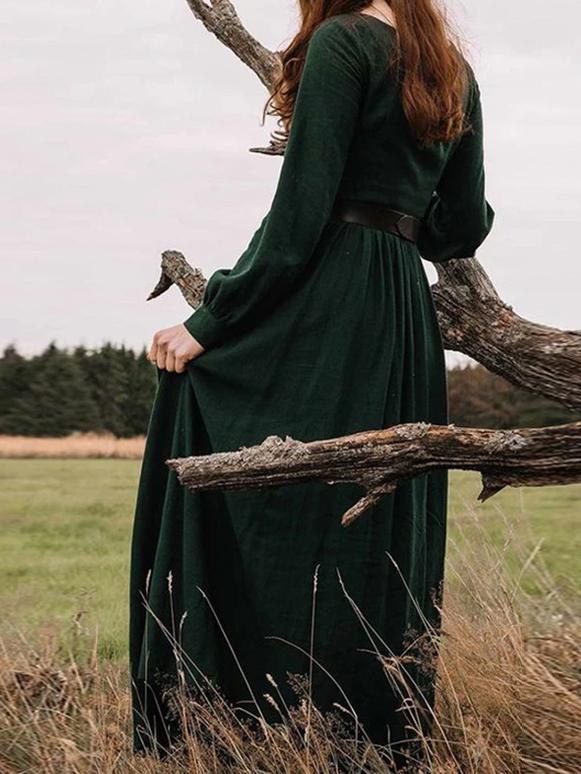 Women's Dresses Vintage Palace Long Sleeve Maxi Dress - Maxi Dresses - INS | Online Fashion Free Shipping Clothing, Dresses, Tops, Shoes - 27/10/2021 - 30-40 - color-red