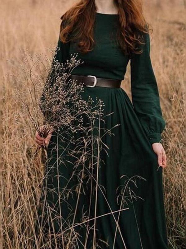 Women's Dresses Vintage Palace Long Sleeve Maxi Dress - Maxi Dresses - INS | Online Fashion Free Shipping Clothing, Dresses, Tops, Shoes - 27/10/2021 - 30-40 - color-red