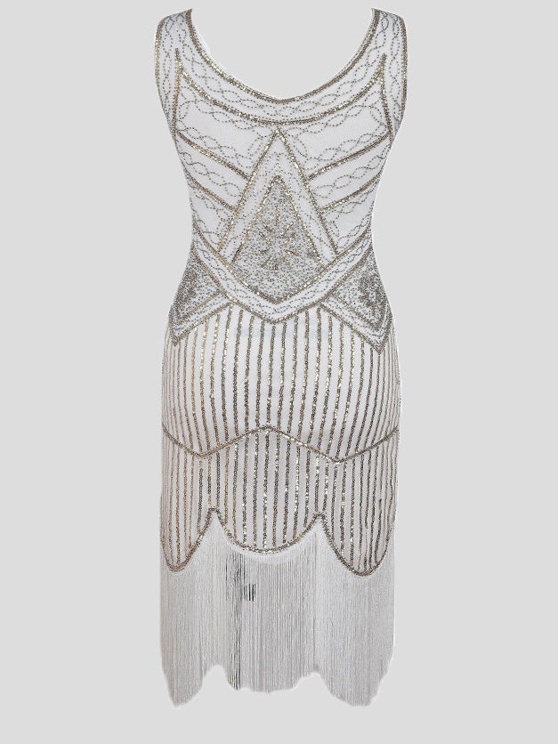 Women's Dresses Vintage Sequin Beaded Fringe Dress - Maxi Dresses - Instastyled | Online Fashion Free Shipping Clothing, Dresses, Tops, Shoes - 04/01/2022 - color-beige - color-black